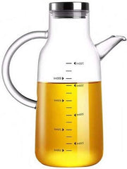 Dispensatore di olio 750ml con vetro - Aceto da cucina anti-drip barbecue - Con bilancia - Maniglia antiscivolo - Per uso cucina