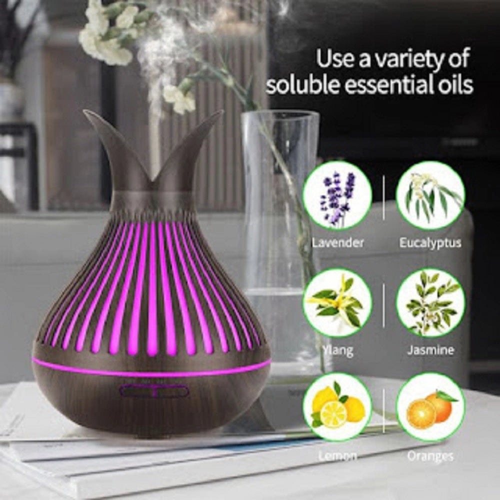 Trade Shop - Diffusore Aromi Umidificatore Ultrasuoni 500ml 8w Aromaterapia Elettrico Tx-8359 -