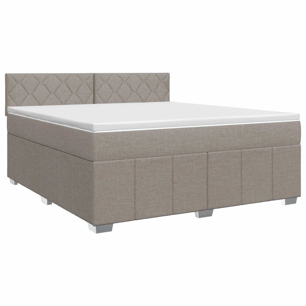 Letto box spring con materasso Tortora 180 x 200 cm Tessuto 3451280