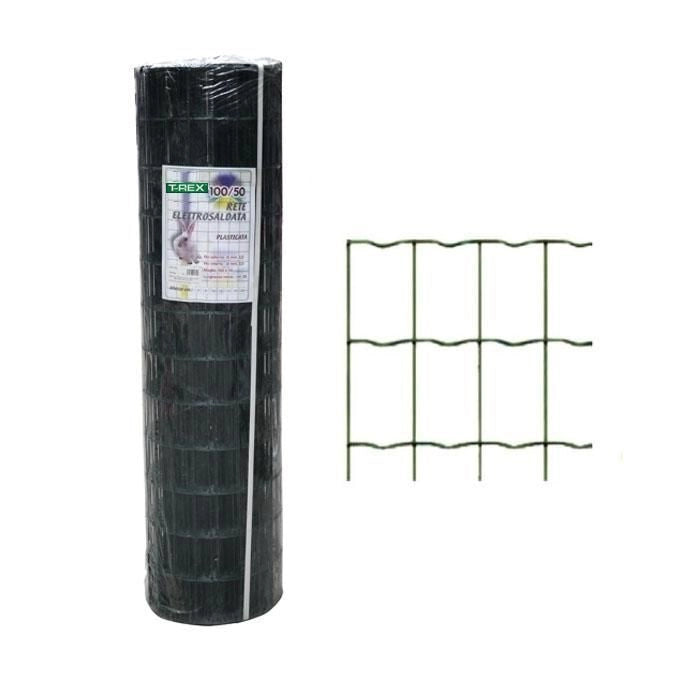 IL CAMPO 04281 Rete Elettrosaldata Zincata Plastificata Verde Rotolo 25 m Maglia 100x50 mm Filo 2,50 mm Altezza 60 cm colore Verde
