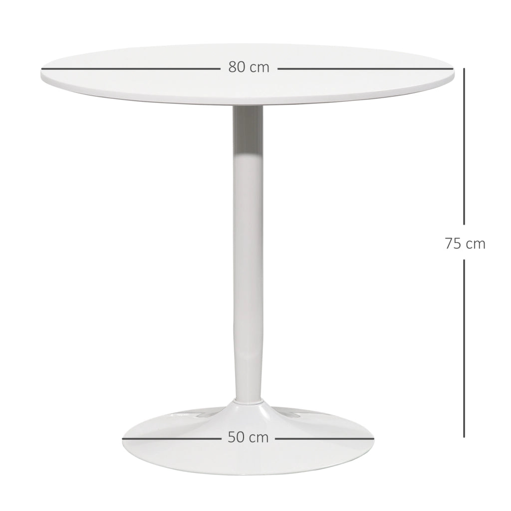 Tavolo da pranzo rotondo per 2 persone ¨C zephmum ¨C bianco, acciaio, ?80x75 cm