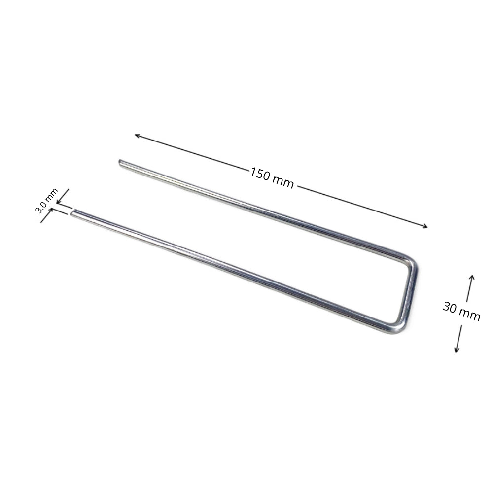 Picchetti fermaprato forma u 15 x 3 cm ancoraggio prato artificiale 20 pezzi