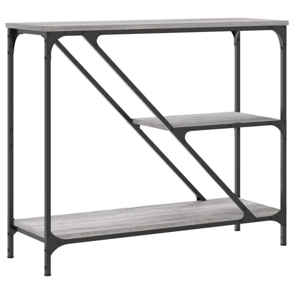 Tavolino Consolle Grigio Sonoma 88,5x30x75 cm Legno Multistrato 835482
