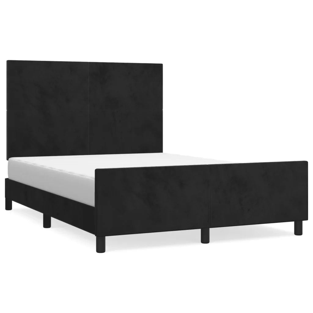 Giroletto senza Materasso Nero 140x190 cm in Velluto