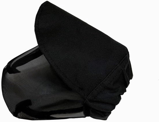 Cappuccio per cani con tessuto respirabile - protezione facciale per la coda - chiusura regolabile - Nero - XL
