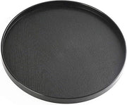 Piatto di servizio in legno rotondo - tazza per tè - tazza per caffè - tavola in legno per frutta - dessert - torta - snack - dolce - caraffa per acqua - 27 x 2 cm - piatto di servizio quadrato 70x70 in legno nero