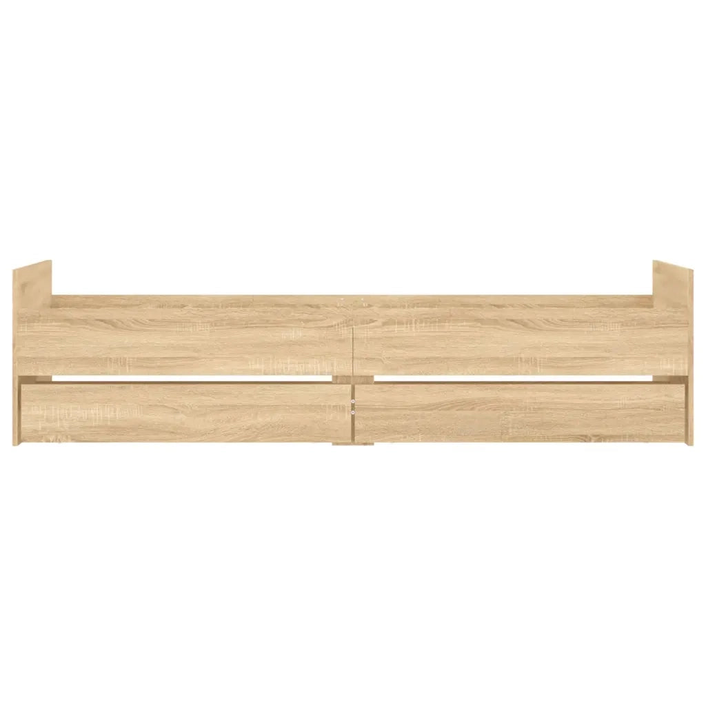 Letto singolo | Letto per adulti | Giroletto con Cassetti Rovere Sonoma 90x190 cm