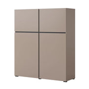 Buffet alto color beige e nero L120xH140xP40 collezione HAVANA. Credenza alta di design con 4 porte.