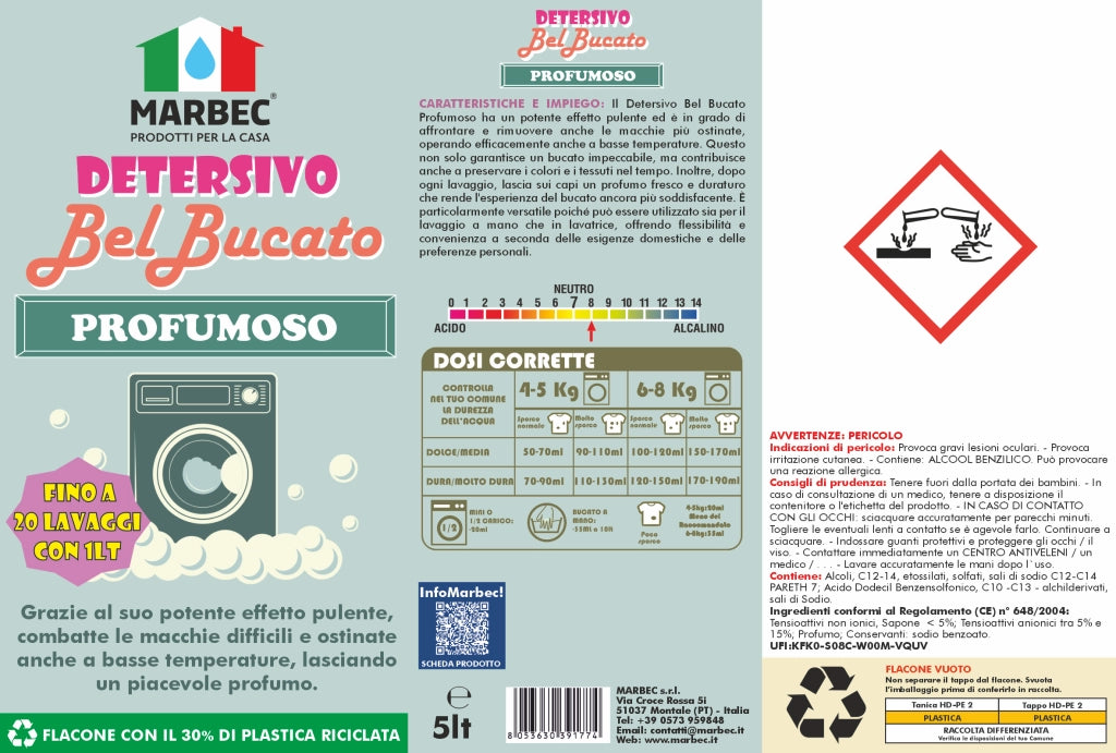 DETERSIVO BelBucato Profumoso 5LTx4Pz