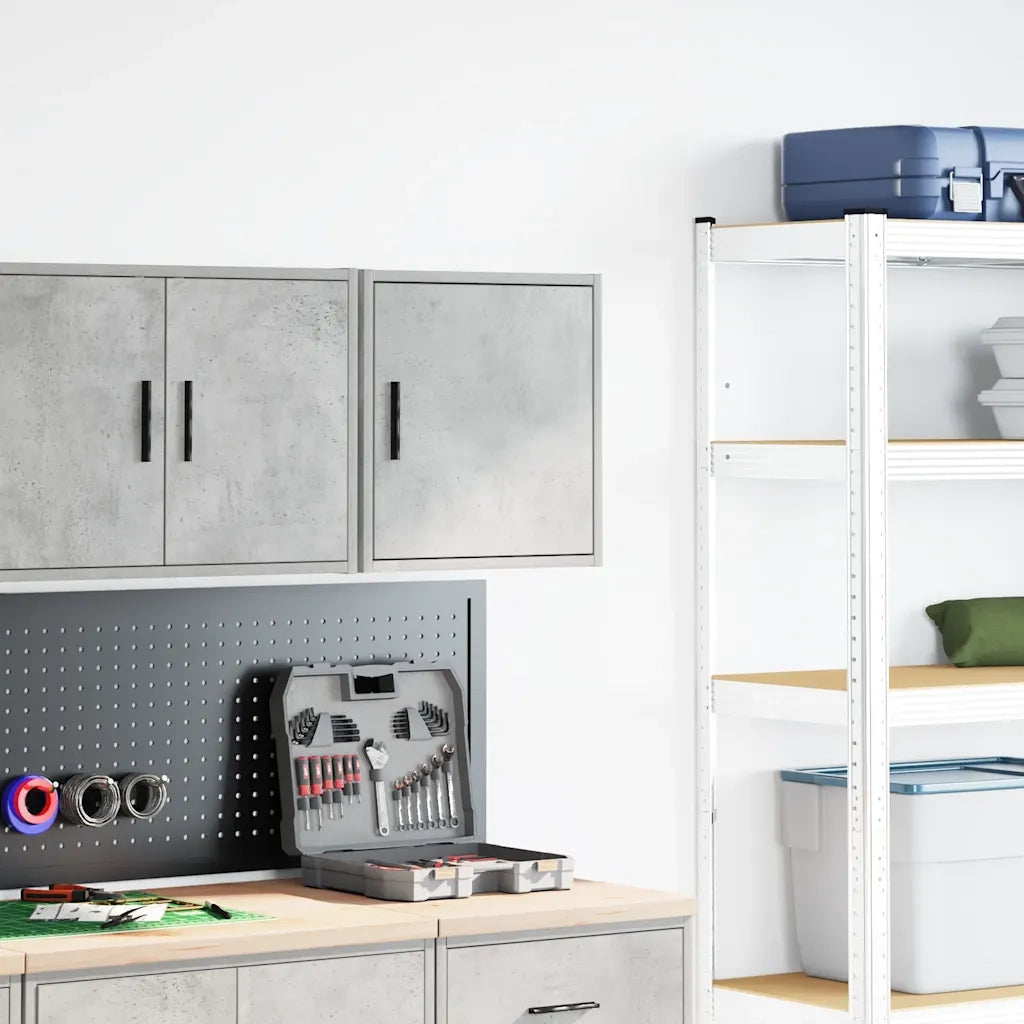 Armadietto portautensili da parete per garage 40 x 30 x 41 cm design moderno legno composito grigio cemento 02_0051423
