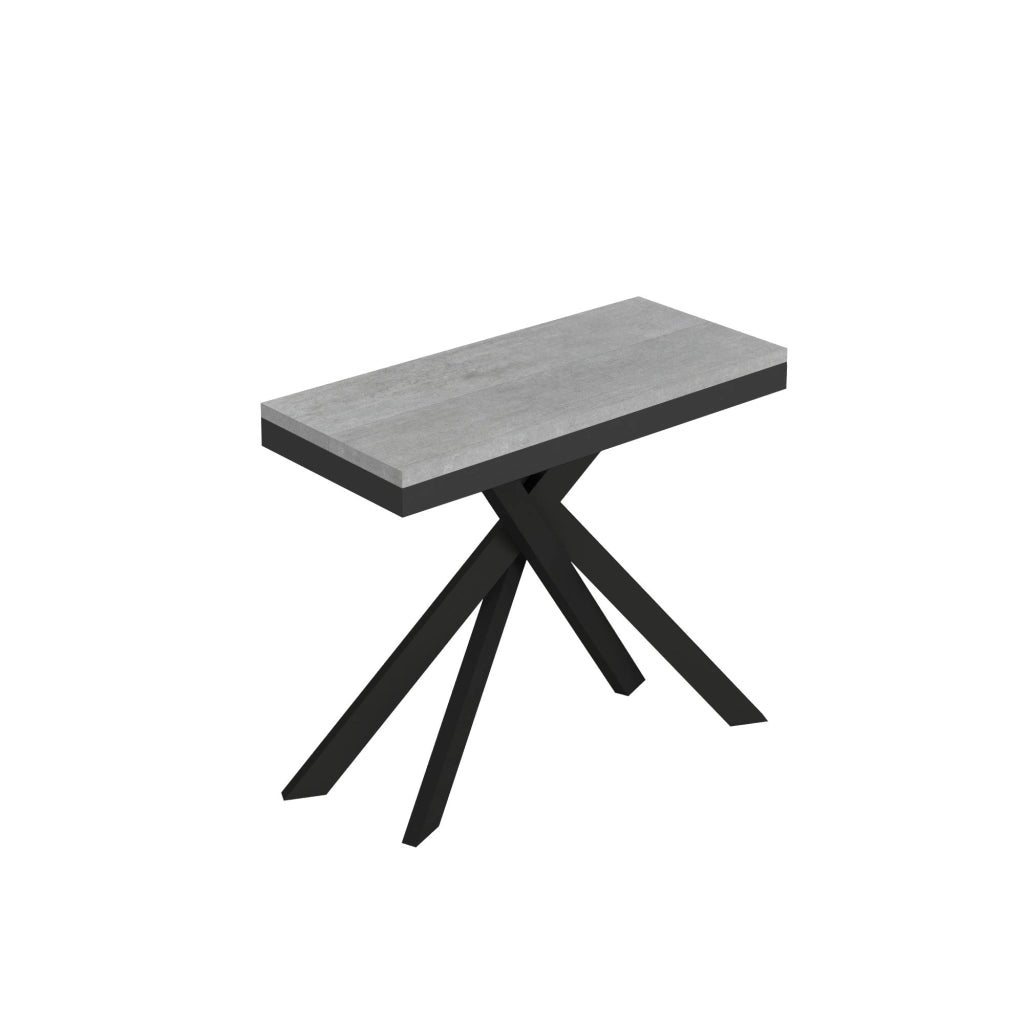Consolle Allungabile 90-300x40x77 cm Saki Evolution Cemento Gambe Antracite