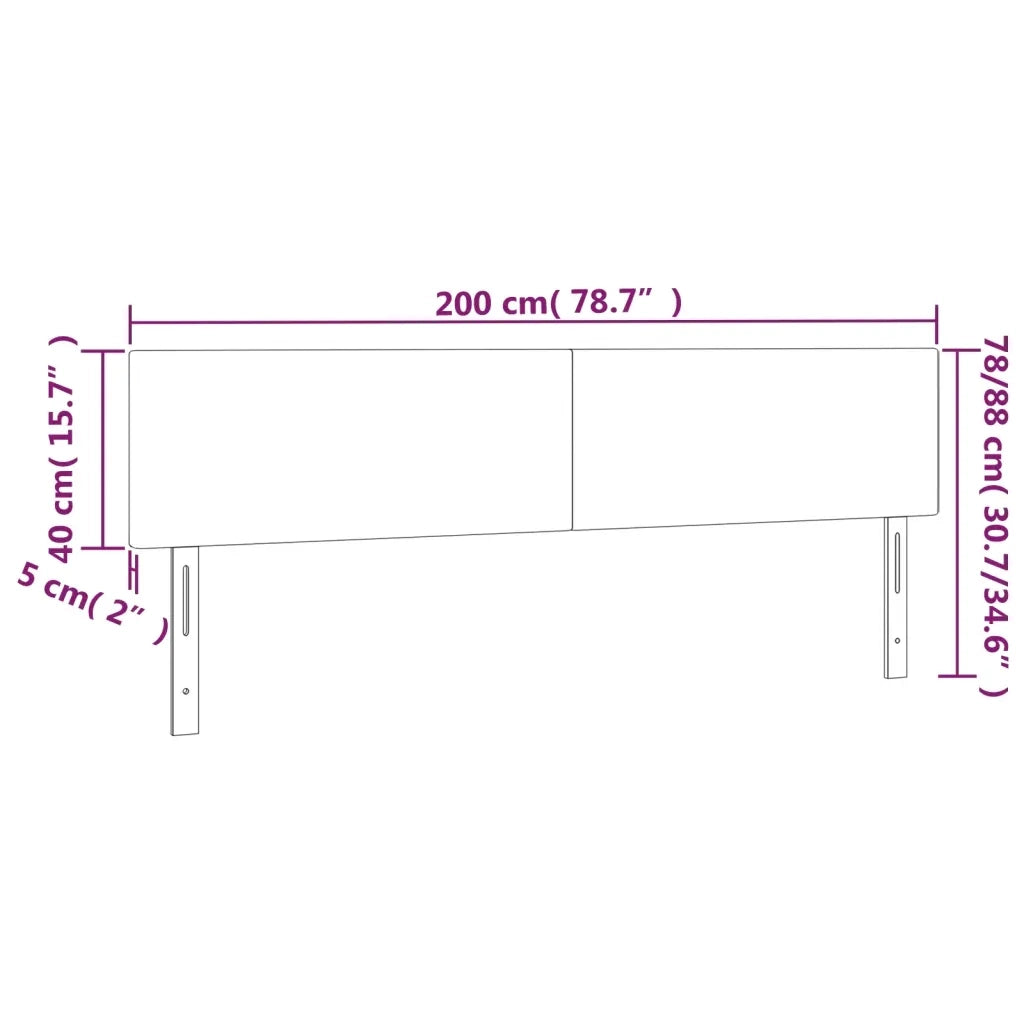 Testiera | Testata Cappuccino 200x5x78/88 cm in Similpelle