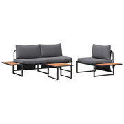 Set da Pranzo per Giardino 3 pz | Set Salotto da Giardino Antracite Acciaio