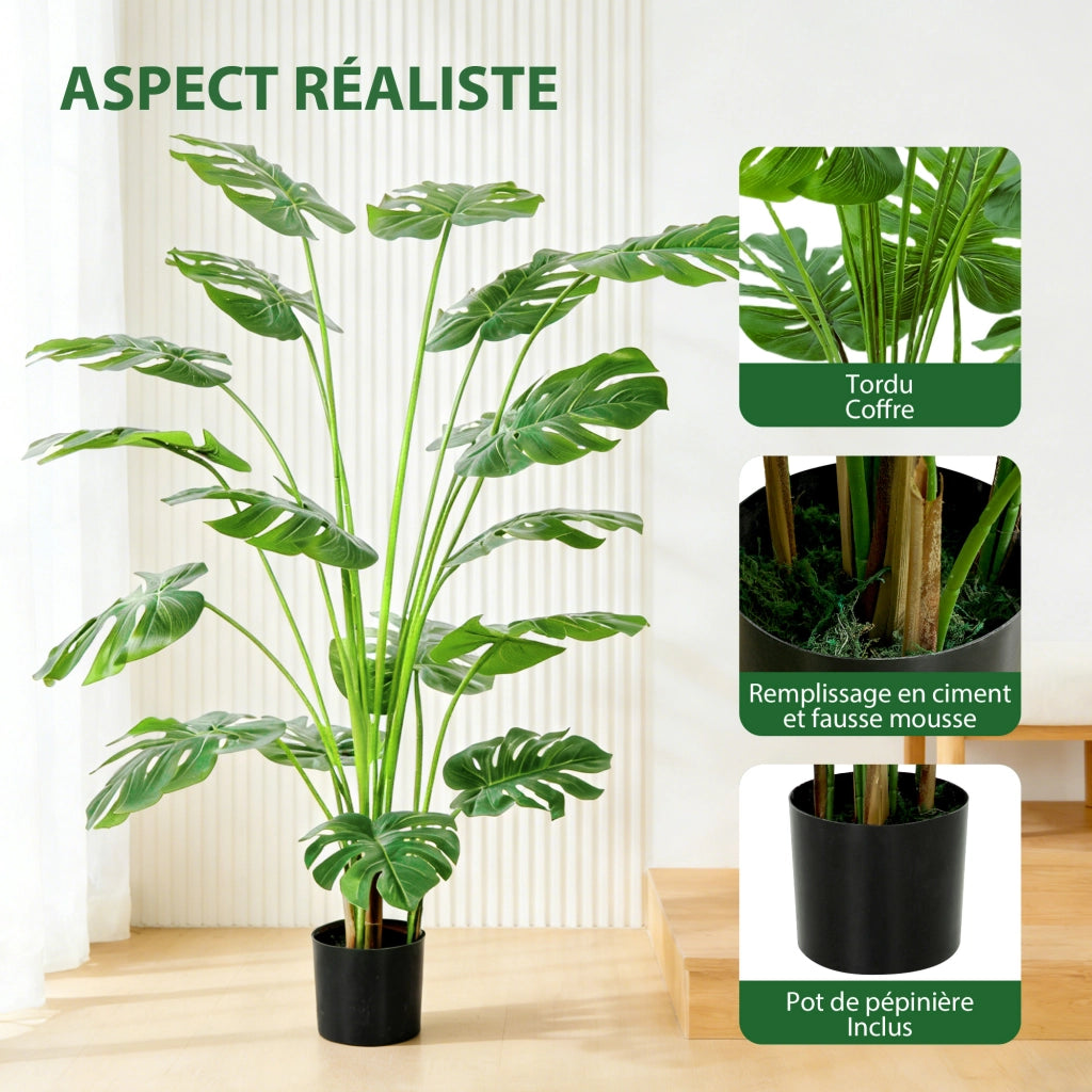 Pianta artificiale Monstera Deliciosa ¨C Xylo ¨C con vaso, altezza 150 cm, verde