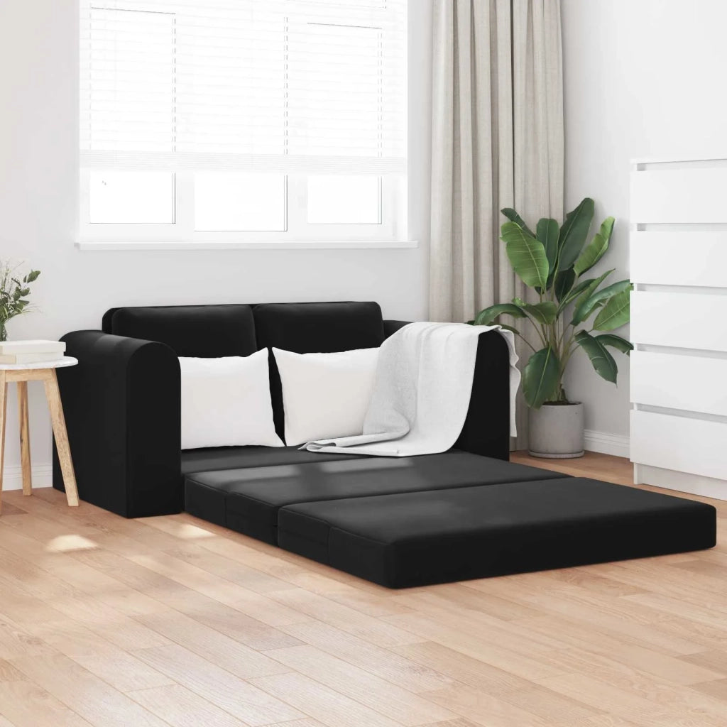 Divano letto | Sof¨¤ letto | Letto singolo Nero 148 x 71 x 83 cm Velluto