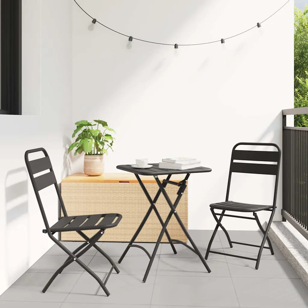 Set bistrot 3 pz | Set Salotto da Giardino Antracite Acciaio