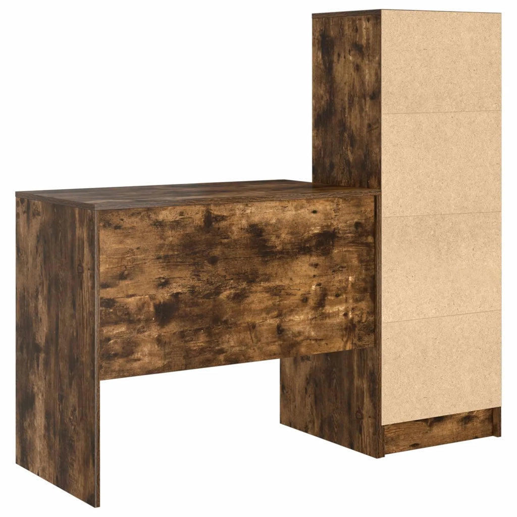 Scrivania con cassetto con lo scaffale 2 pcs Rovere fumé 3337365