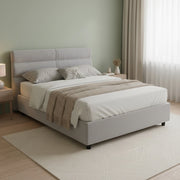 Letto Matrimoniale Bedero, Letto Matrimoniale Materasso Incluso Made in Italy, Grigio