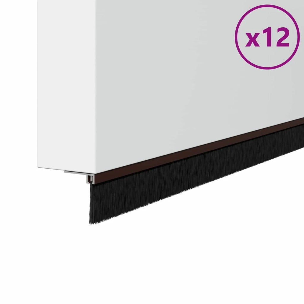 Spazzole per porte autoadesive 12 pcs Marrone 100 cm 42019434