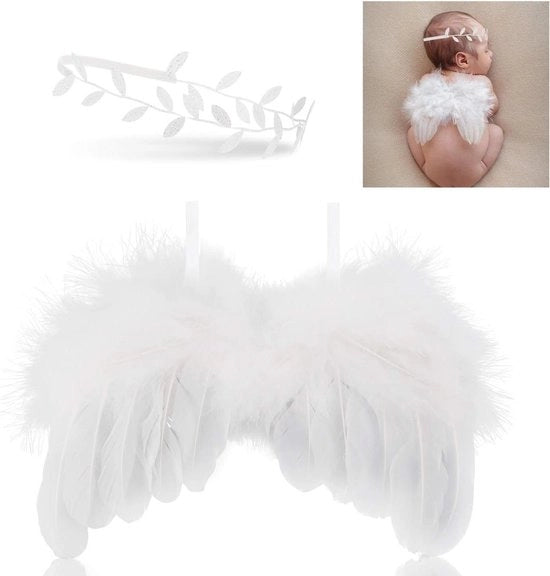 Fotografia dei neonati - Ali degli angeli per bambine con fascia per i capelli - Fotografia dei neonati con [parola chiave] [parola chiave].