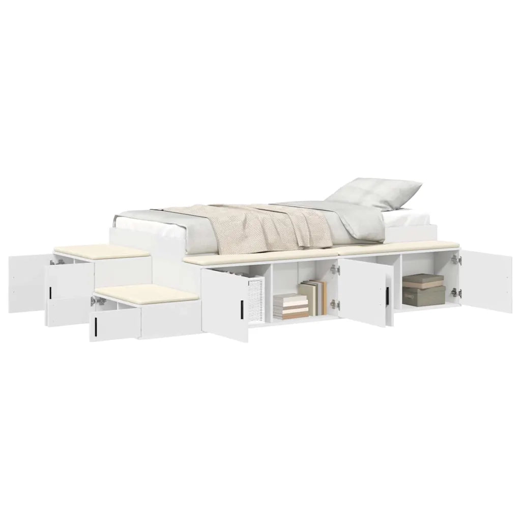 Struttura letto con contenitore Bianco 80 cm Legno multistrato 3335573