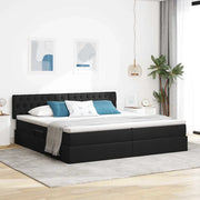 Letto con contenitore e LED con led Nero 200 x 200 cm Tessuto 3371231