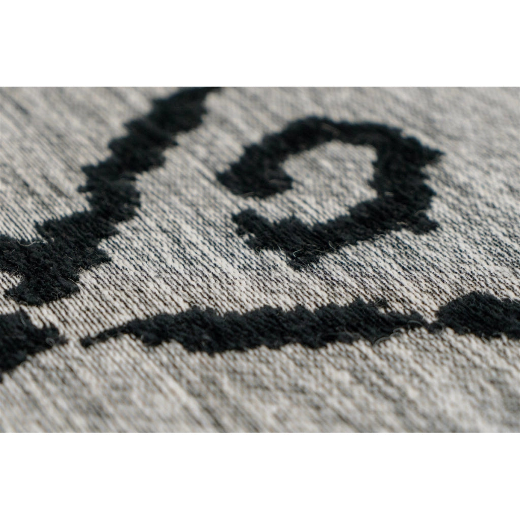 Tappeto Jacquard River 100 in Cotone Grigio e Nero