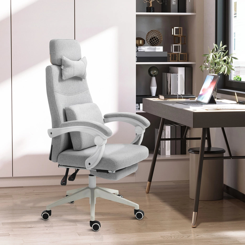 Sedia da ufficio, sedia da gaming, sedia con rotelle, ergonomica, poliestere, schiuma, pannello multistrato, 62 x 68 x 117-127 cm