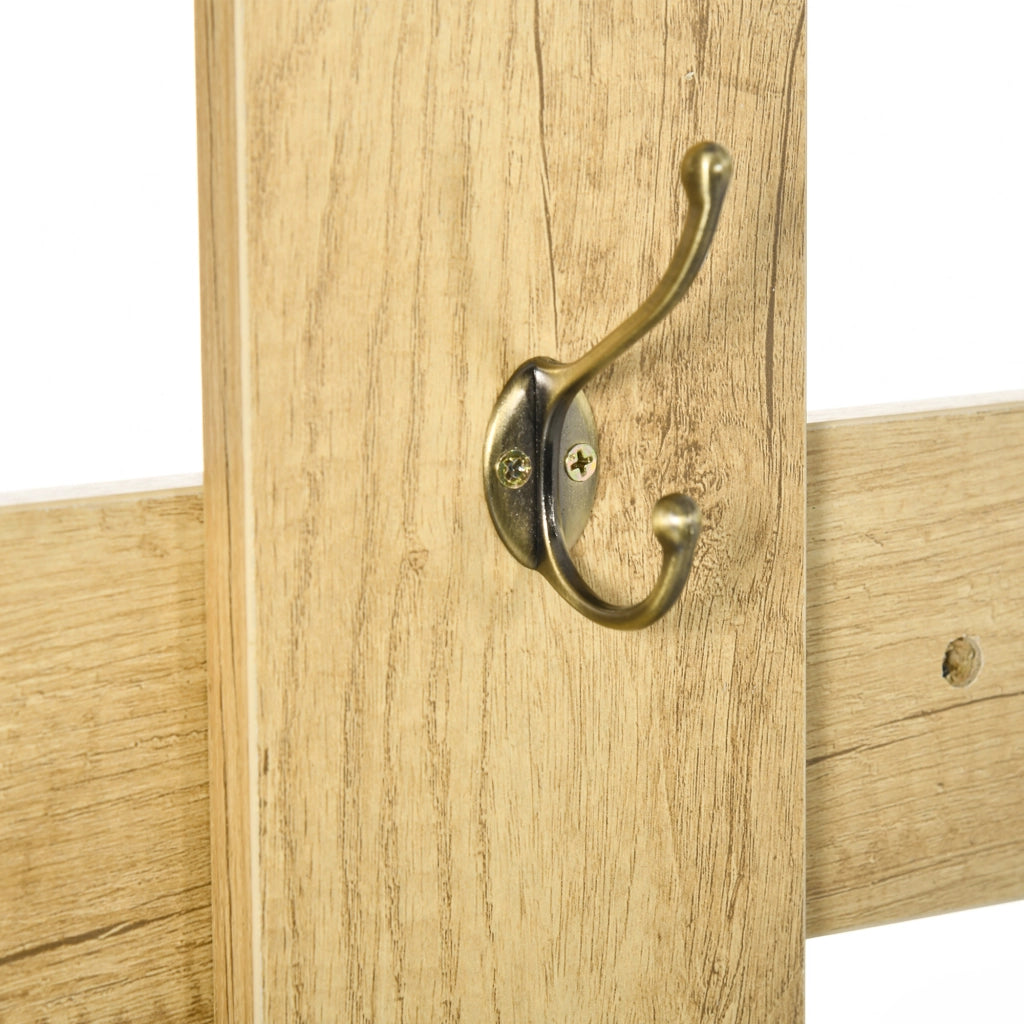 Set Ingresso 3 in 1 con Appendiabiti, Specchio e Scarpiera con Panca ¨C zephmum ¨C Legno