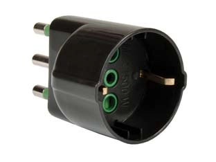 Adattatore Schuko 2 Poli + Terra 16A Nero 82131 Fanton 5 Pezzi