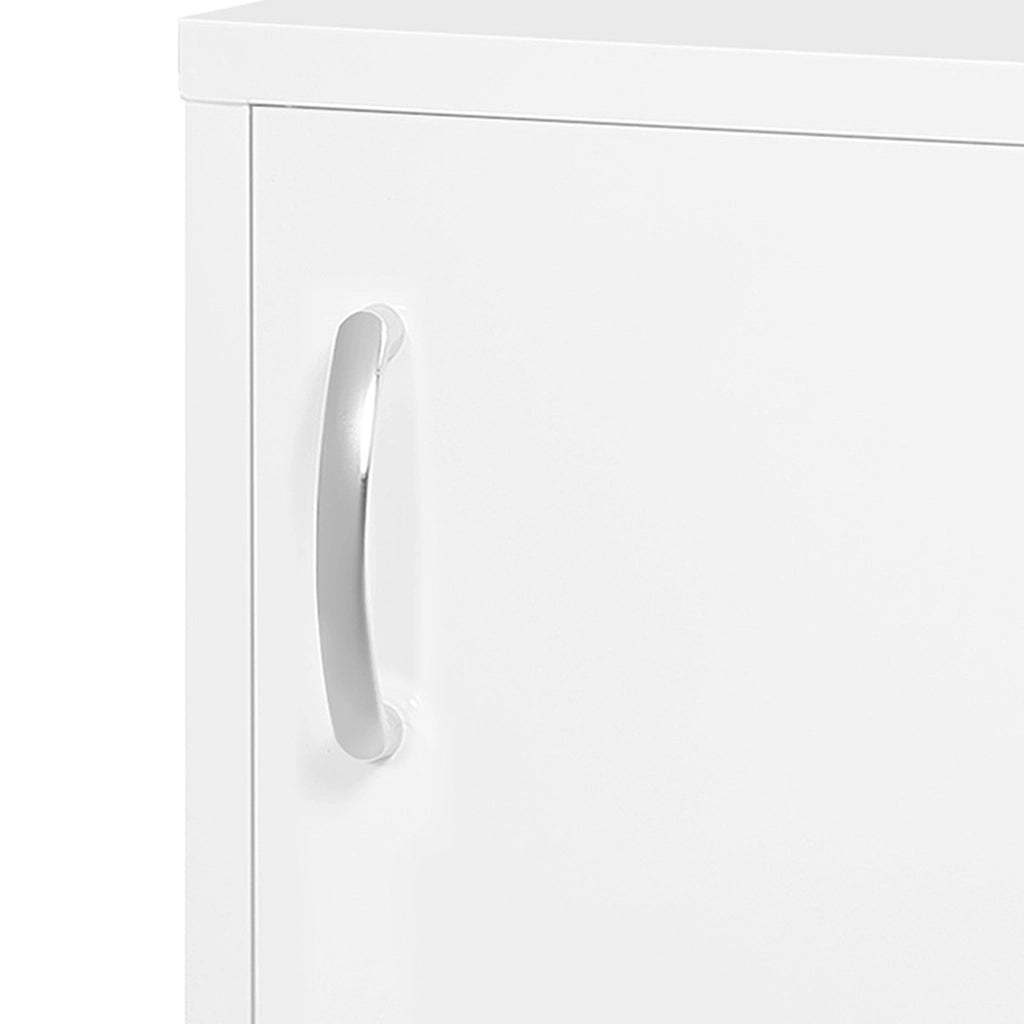 Armadietto da farmacia a muro con serratura e 2 chiavi, in acciaio bianco, 40x15x53,5 cm, per bagno e cucina.