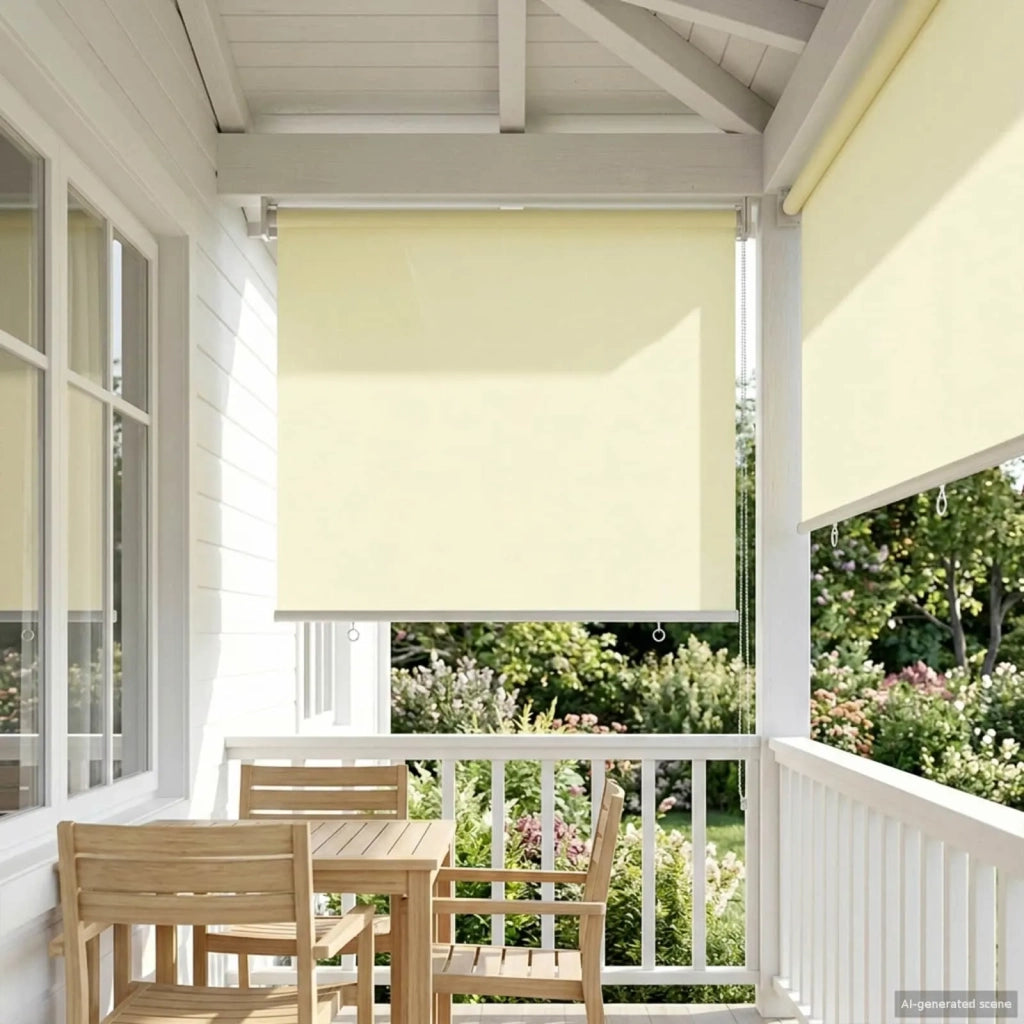 Voletta a rullo | Tenda a rullo con protezione UV Crema 80 x 140 cm Poliestere