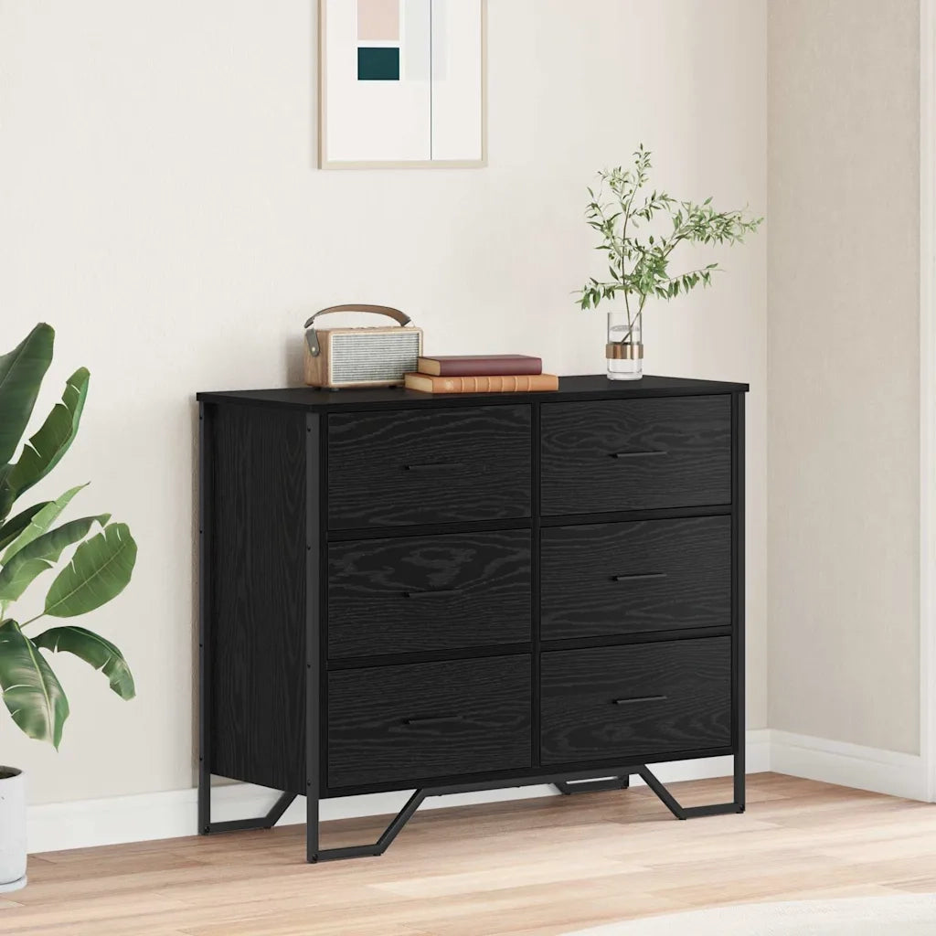 Cassettiera con cassetto 2 pz Rovere Nero 91 x 35,5 x 74,5 cm CFW4713058