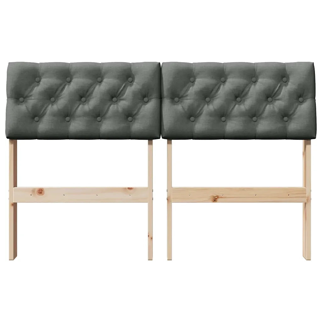Testiera | Testata imbottita Grigio scuro 120 cm Pino massello