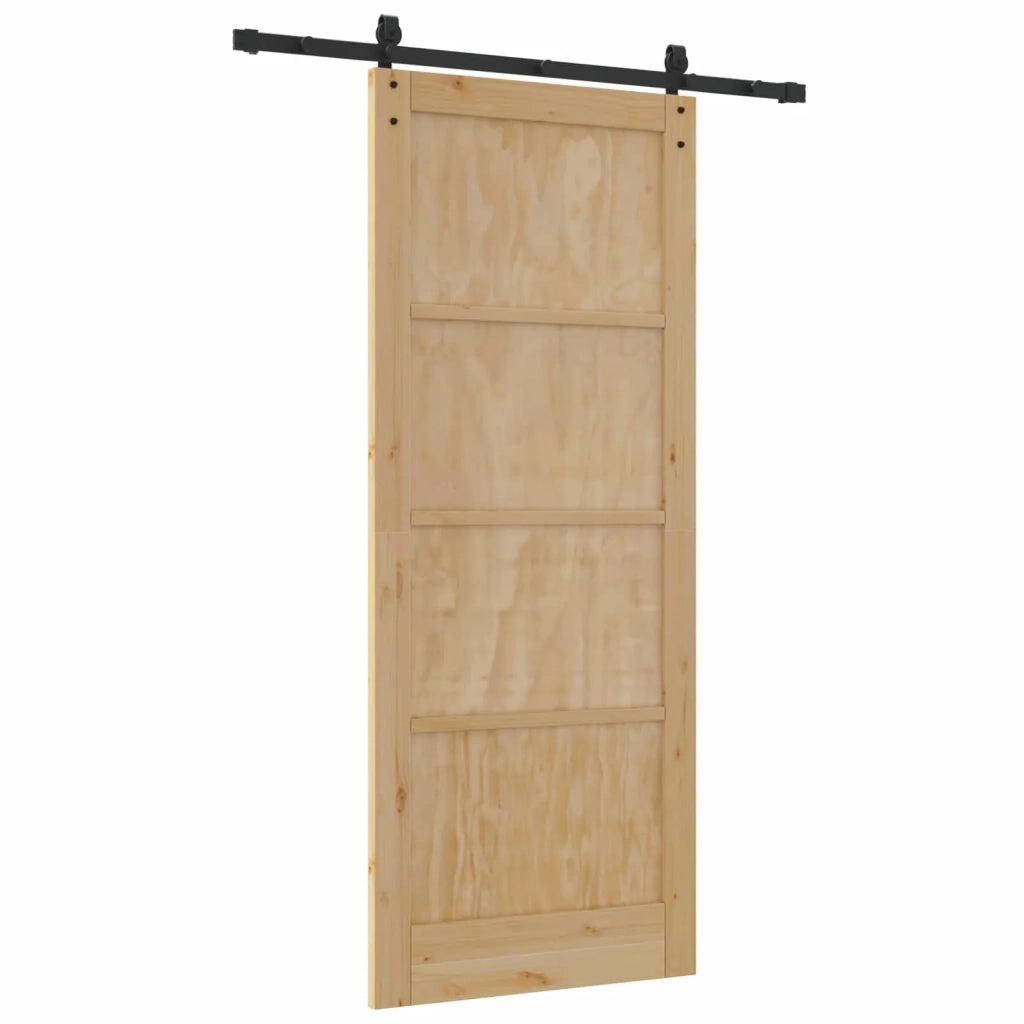Porta scorrevole Naturale 86 x 211 cm Legno Massello di Pino 3445439