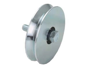 RUOTA CANCELLI GOLA V 1 CUSCINETTO A SFERA ART.402- -  EE ¸ mm.60x17 - portata Kg.100 - gola V 92  ° - 2 pezzi COMBI