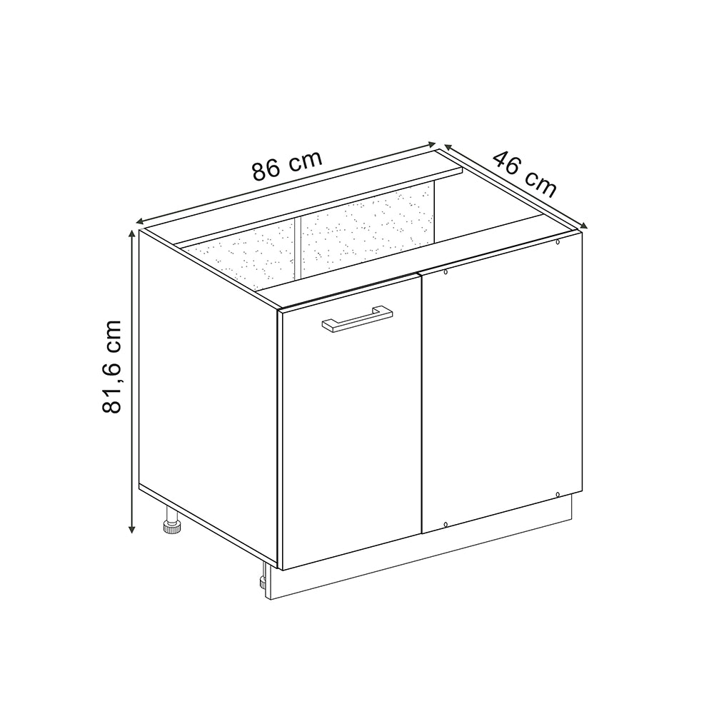 Vicco Mobile ad angolo cucina Grigio-blu 86 cm senza piano di lavoro