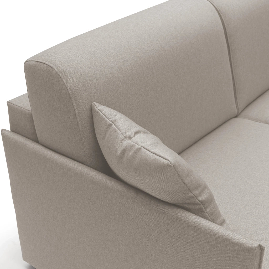 Evans Divano letto matrimoniale in tessuto impermeabile T13 149 cm (mat. 120x197) panna