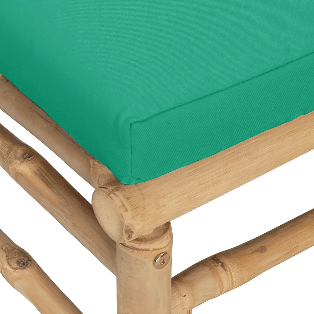 Set Salotto da Giardino 2pz | Set di Mobili da Esterno con Cuscini Verdi Bamb¨´
