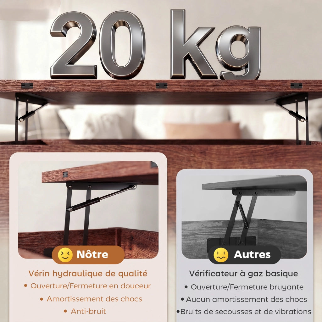 Tavolino da caff¨¨ allungabile ¨C Minimal ¨C 100x45x50.5cm marrone rustico