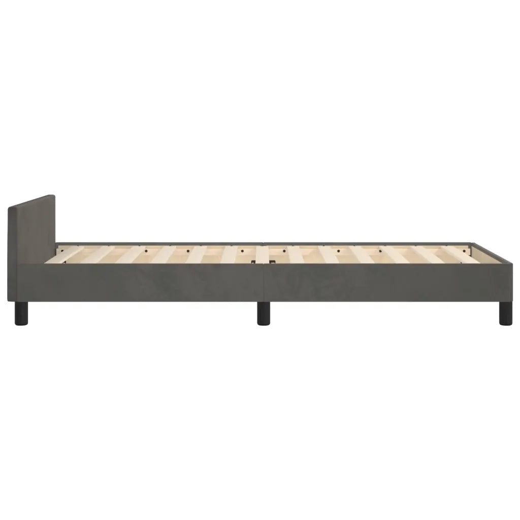Letto singolo | Letto per adulti | Giroletto senza Materasso Grigio Scuro 90x200 cm Velluto