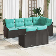 Set di divani con cuscino 7 pcs Nero polyrattan 3346766