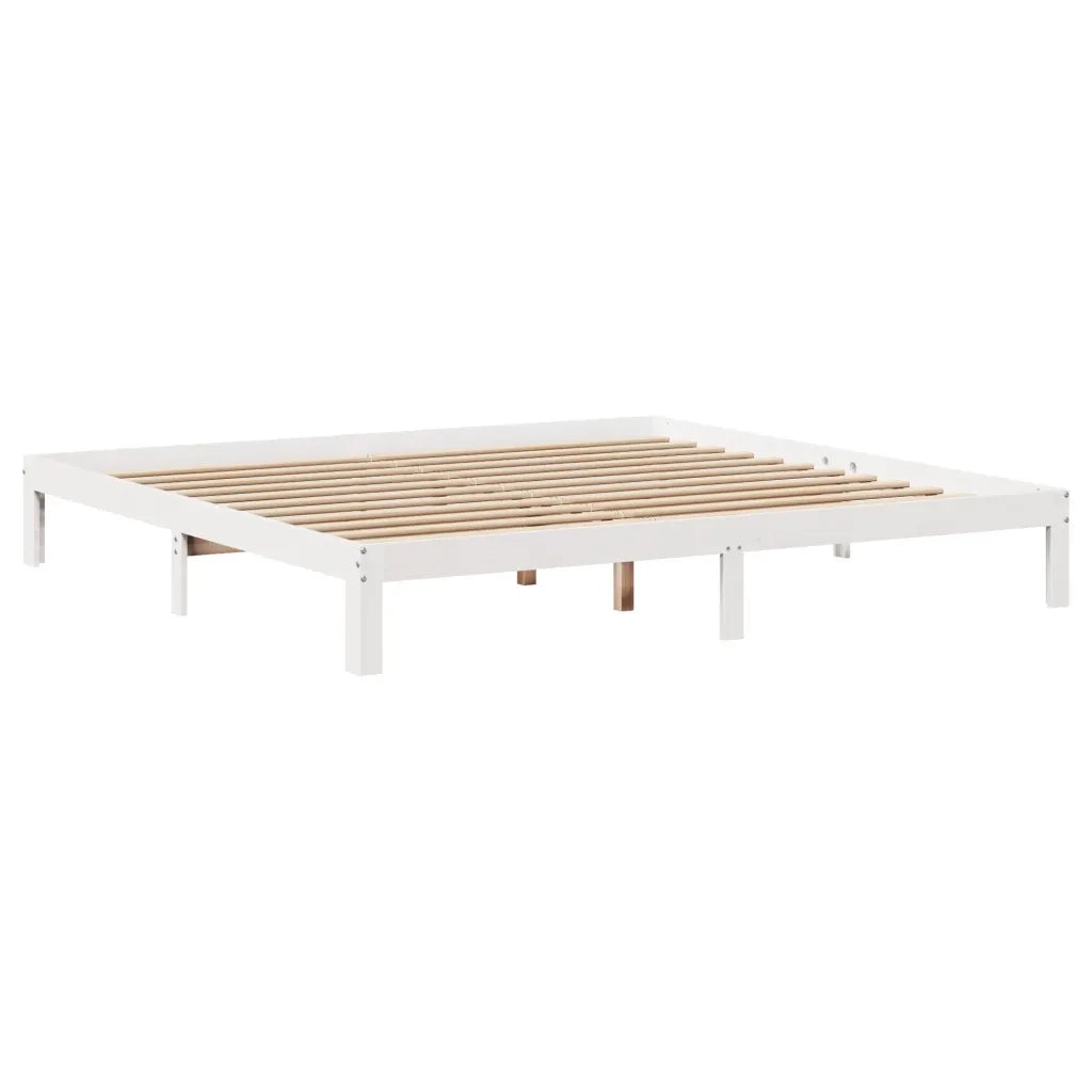 Letto matrimoniale | Letto per adulti | Giroletto con Testiera senza Materasso Bianco 200x200 cm