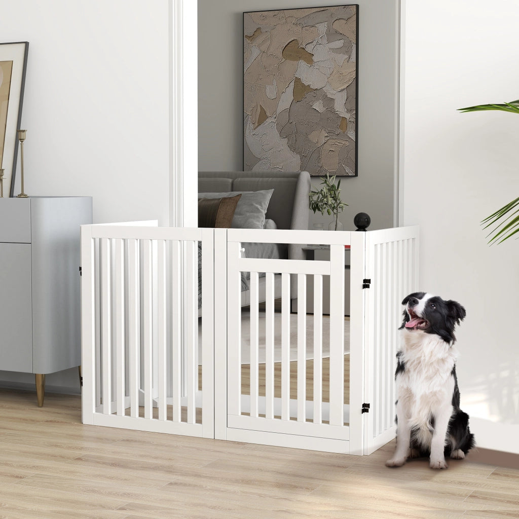 Cancelletto per scale, pieghevole, non richiede foratura, barriera di sicurezza, 4 pezzi, autoportante con 2 piedini di supporto, bianco, 81 cm