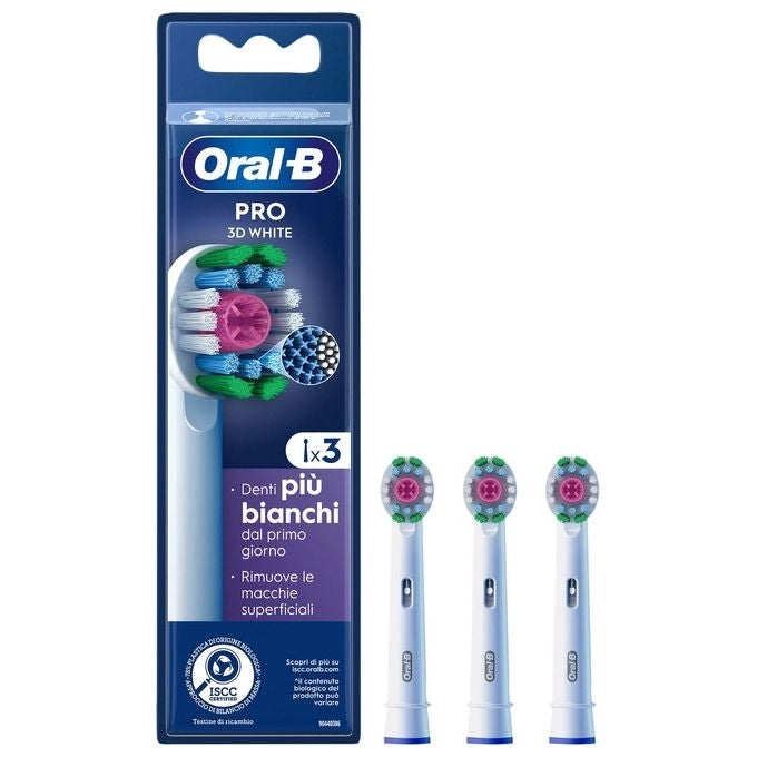 Oral-B Testine Di Ricambio Pro 3D White, 3 Testine