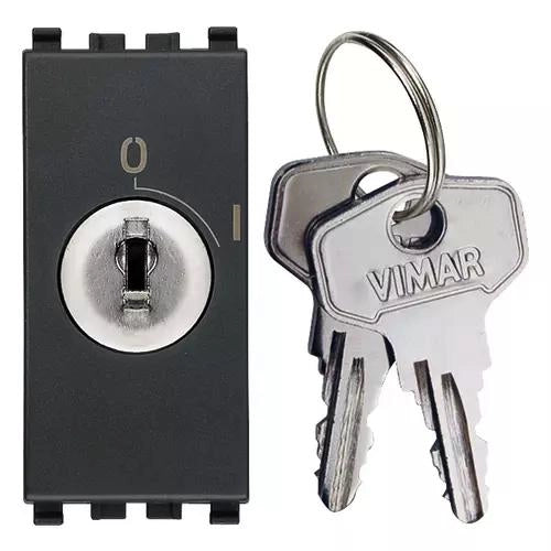 VIMAR EIKON - PULSANTE 2P NO 16A +CHIAVE GRIGIO