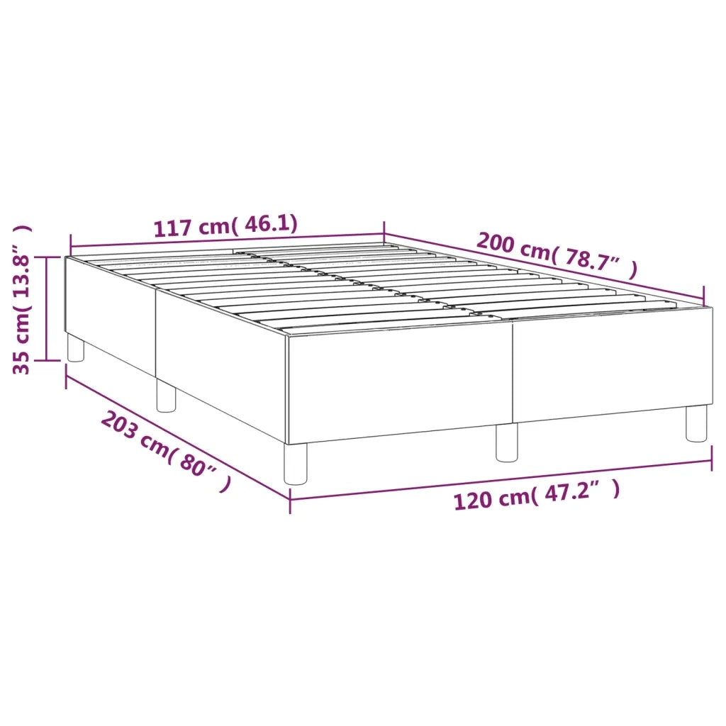 Struttura Letto a Rete a Molle-Giroletto Marrone Scuro 120x200 cm Tessuto 219922