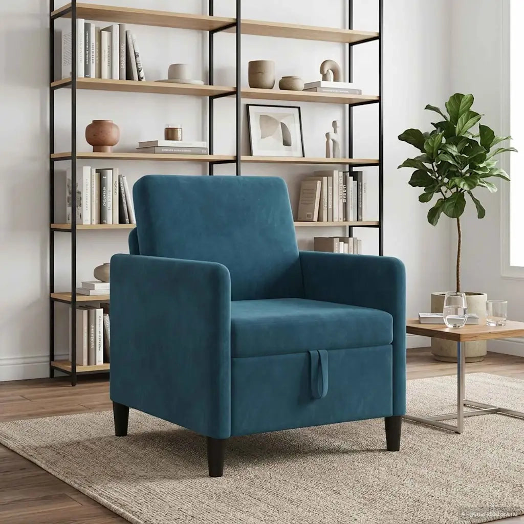 Divano con Storage Blu 72 x 78 x 87 cm Poliestere 42036886