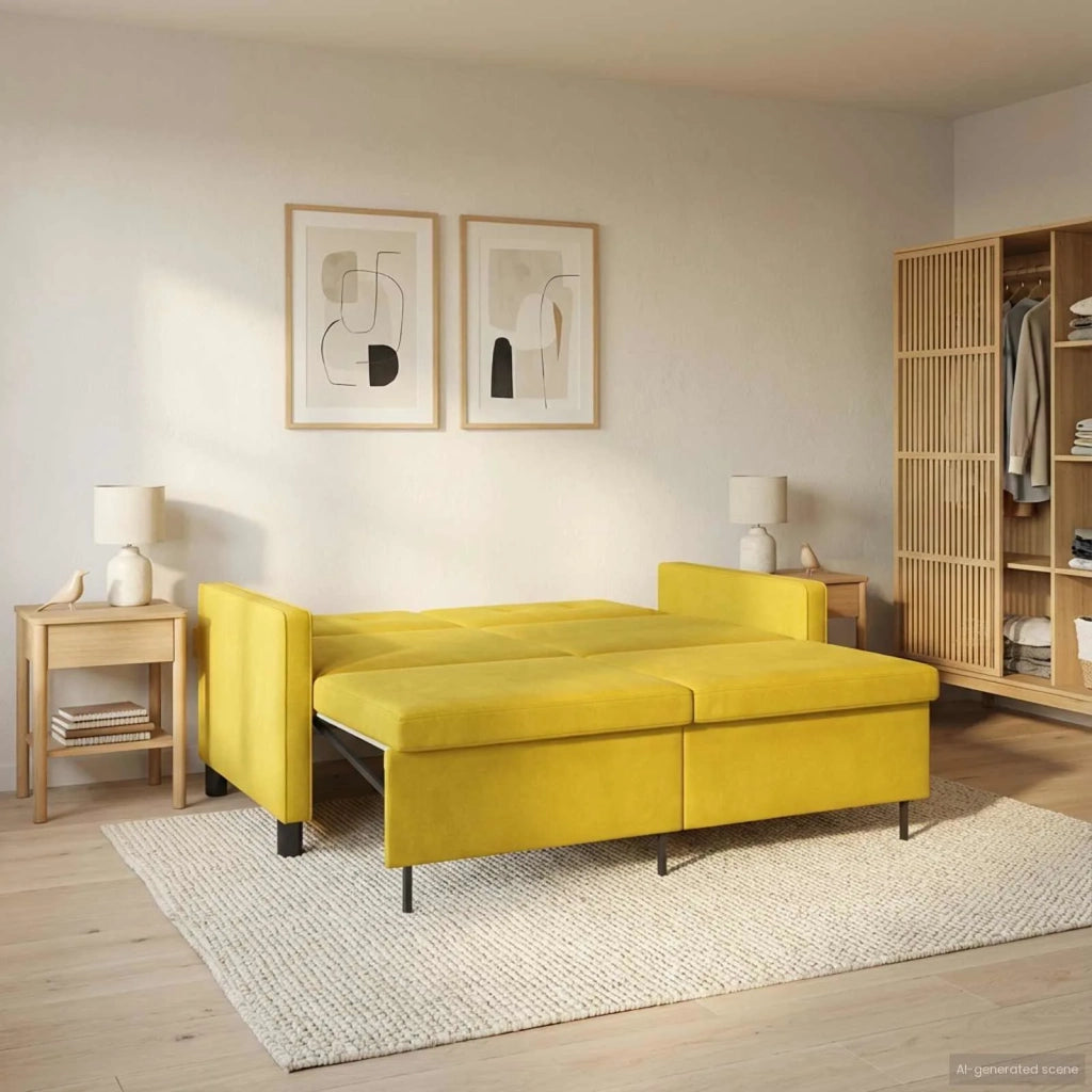 Divano letto Giallo Tessuto 42033359