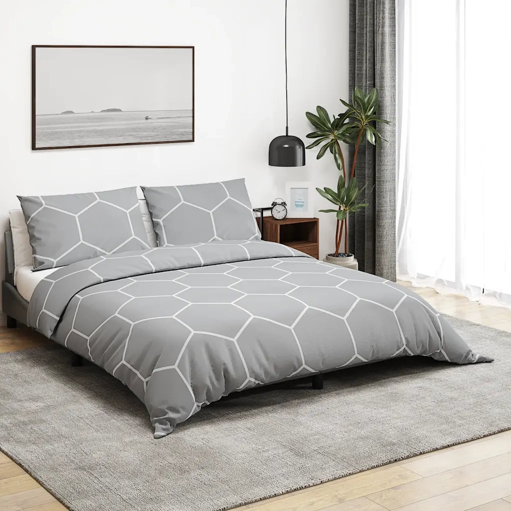 Set Copripiumino Grigio 140x200 cm in Cotone CFW4499268